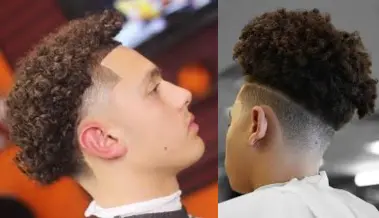 Trending curly taper fade