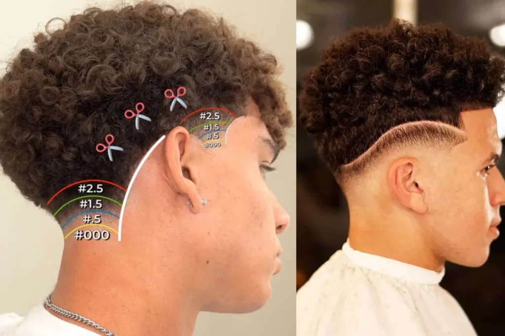 low taper fade curly hair men