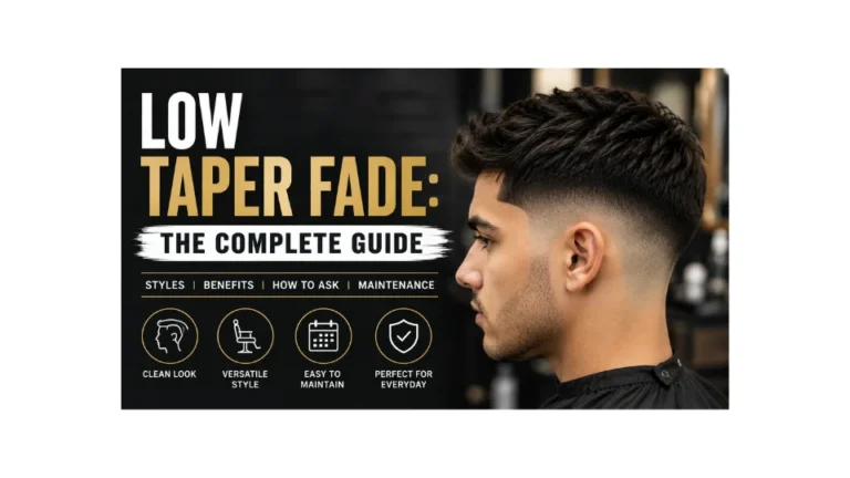 Low taper fade haircut for men featuring a clean side profile with a complete guide covering styles, benefits, maintenance, and barber tips.