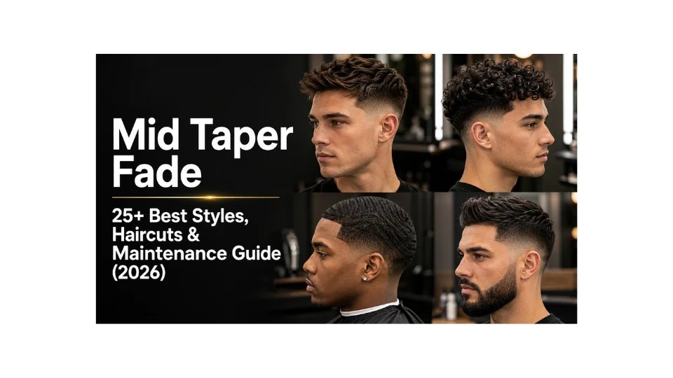 Mid taper fade haircut styles for men featuring straight, curly, and textured hair with 25+ best mid taper fade haircuts and a complete maintenance guide for 2026.